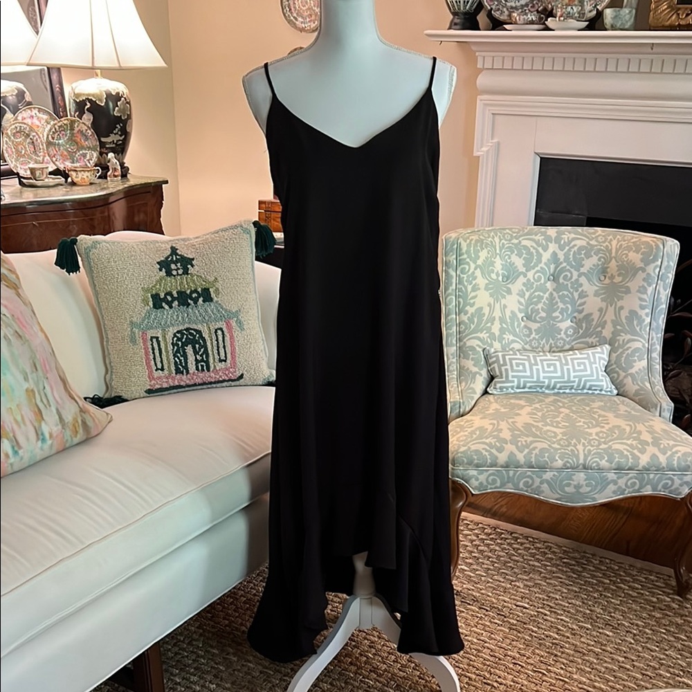 FAVLUX Black Strappy Dress, Always On Trend - Sz L Simple and Sexy